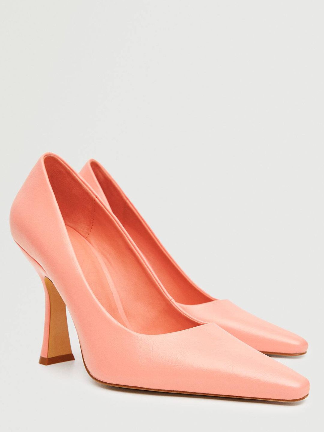 MANGO Women Coral Pink Stiletto Pumps Price in India