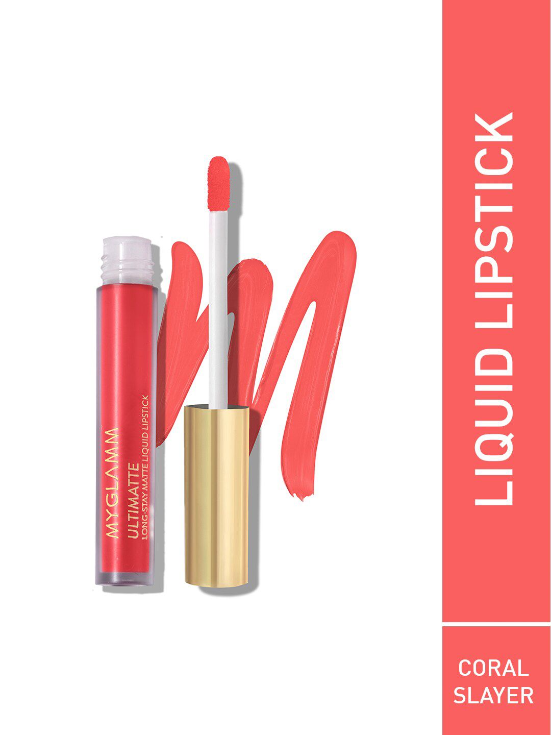 MyGlamm Ultimatte Long Stay Matte Liquid Lipstick-Coral Slayer-2.5ml