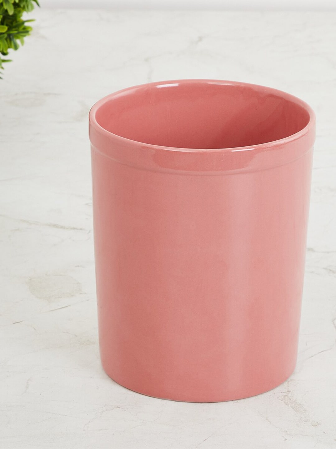 Home Centre Peach-Coloured Solid Stoneware Glossy Mug Price in India