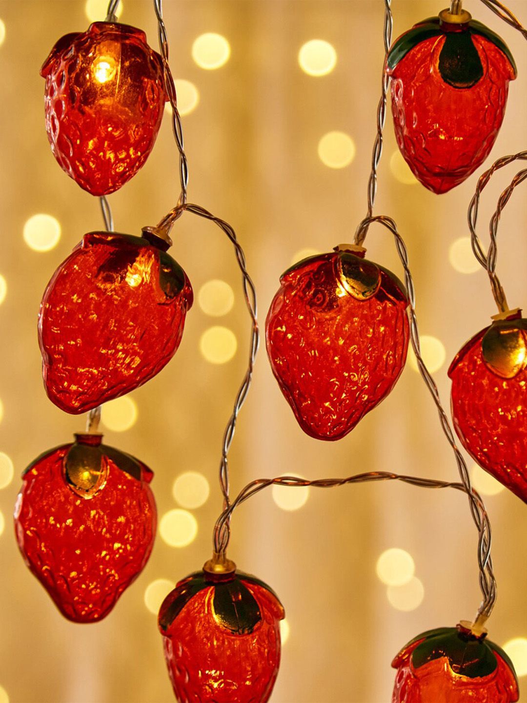 Home Centre Red & Green Strawberry Shaped Corsica Textured String Light - 10 Bulbs Price in India