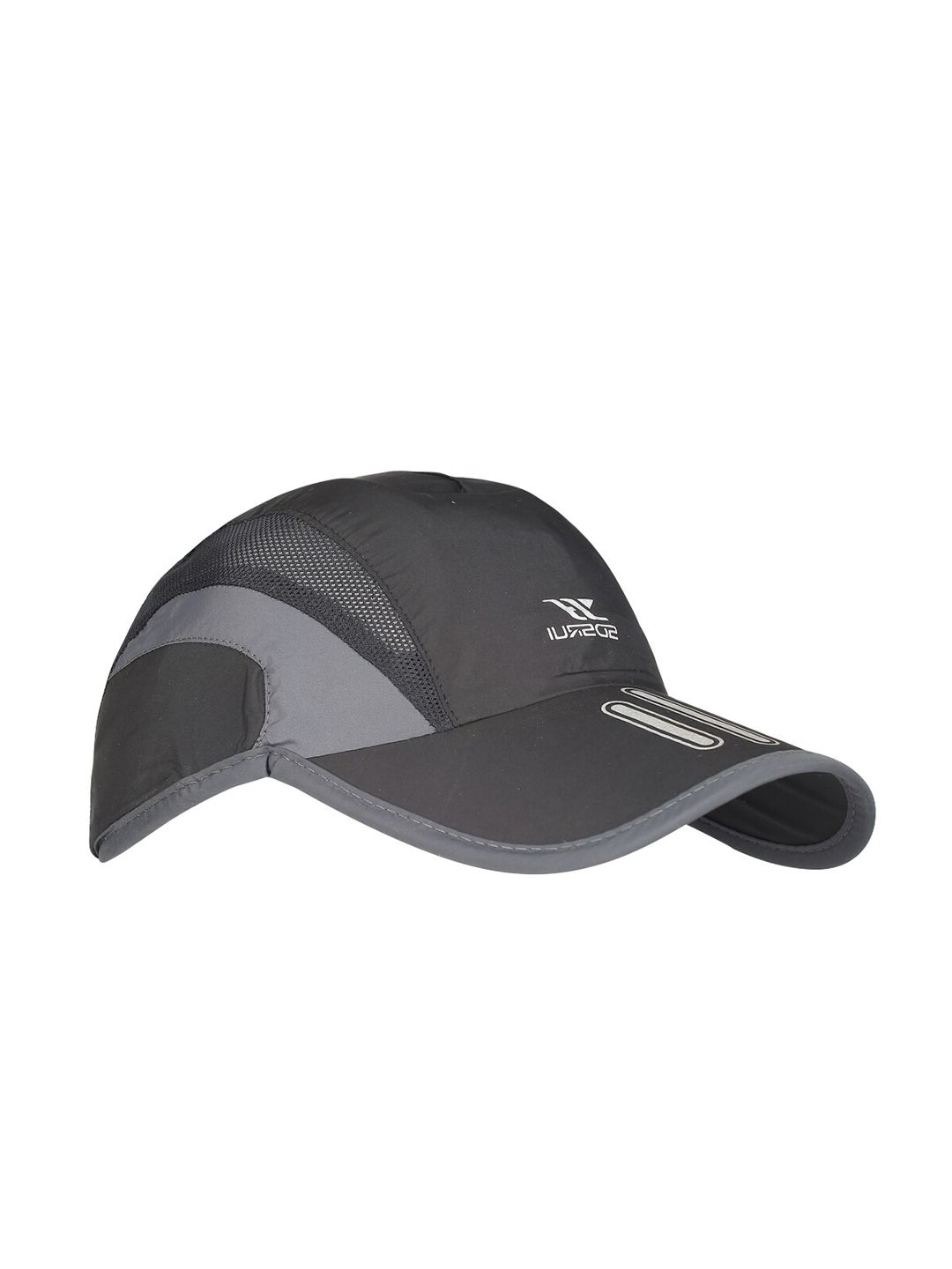 iSWEVEN Unisex Black & Grey Solid Snapback Cap Price in India