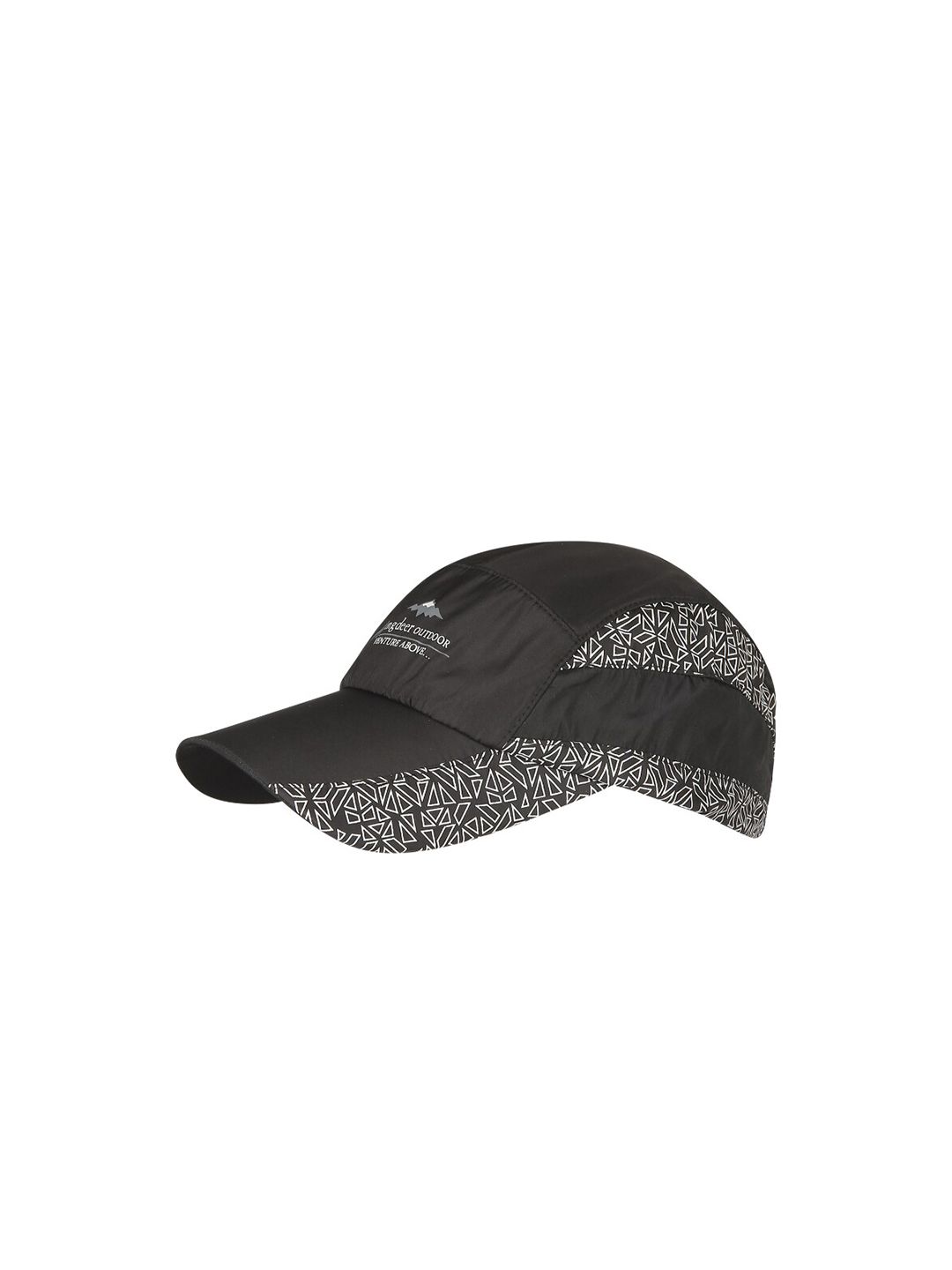 iSWEVEN Black & White Printed Snapback Cap Price in India