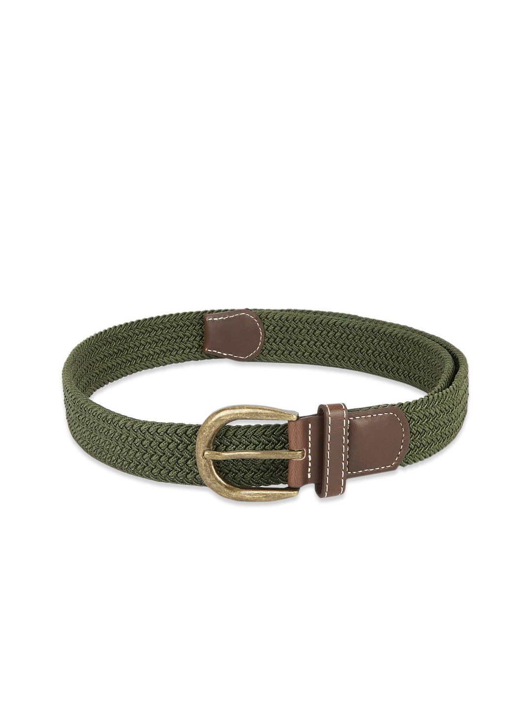 Forever Glam by Pantaloons Women Olive Green Braided PU Belt Price in India