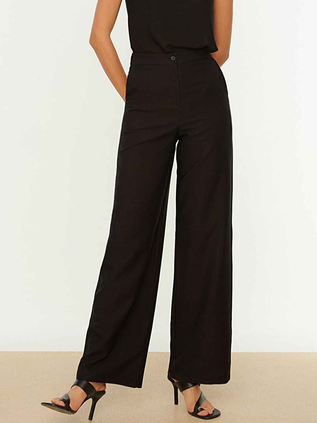 Trendyol Women Black Solid Trousers Price in India