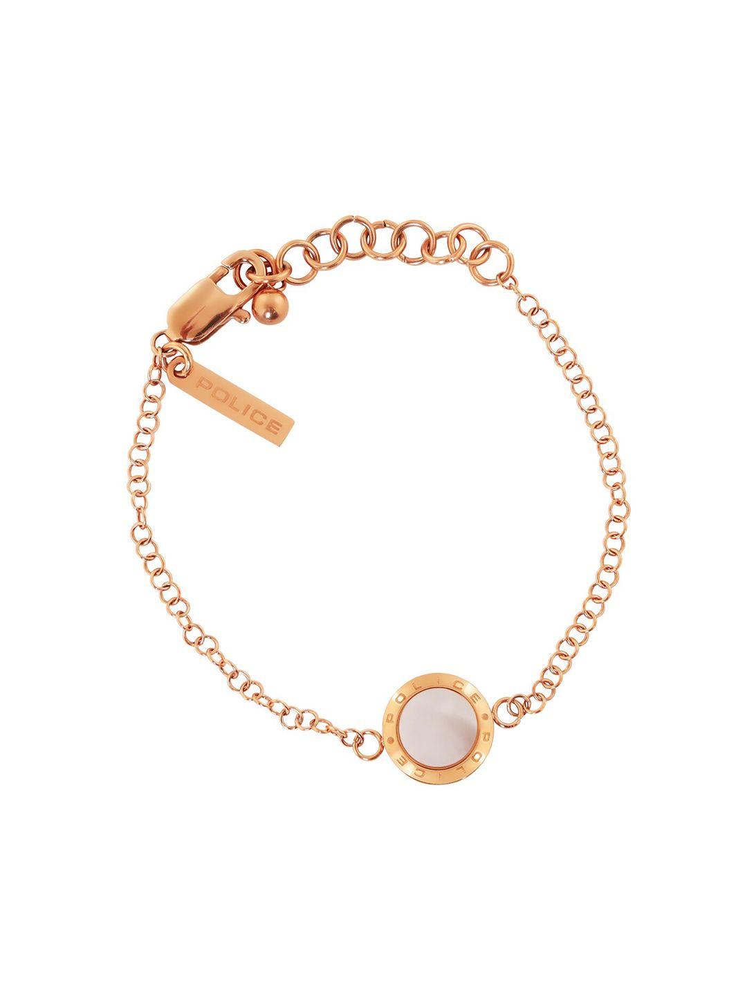 Police Women Gold-Toned Silver Link Bracelet Price in India
