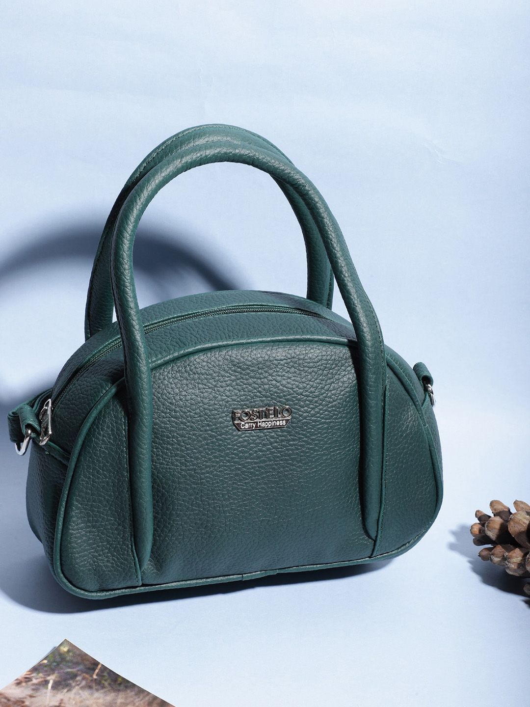 Fostelo Green PU Structured Handheld Bag Price in India