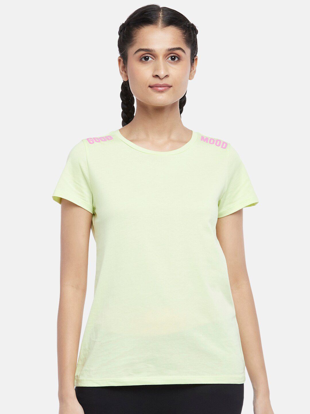 Ajile by Pantaloons Women Lime Green Outdoor T-shirt Price in India
