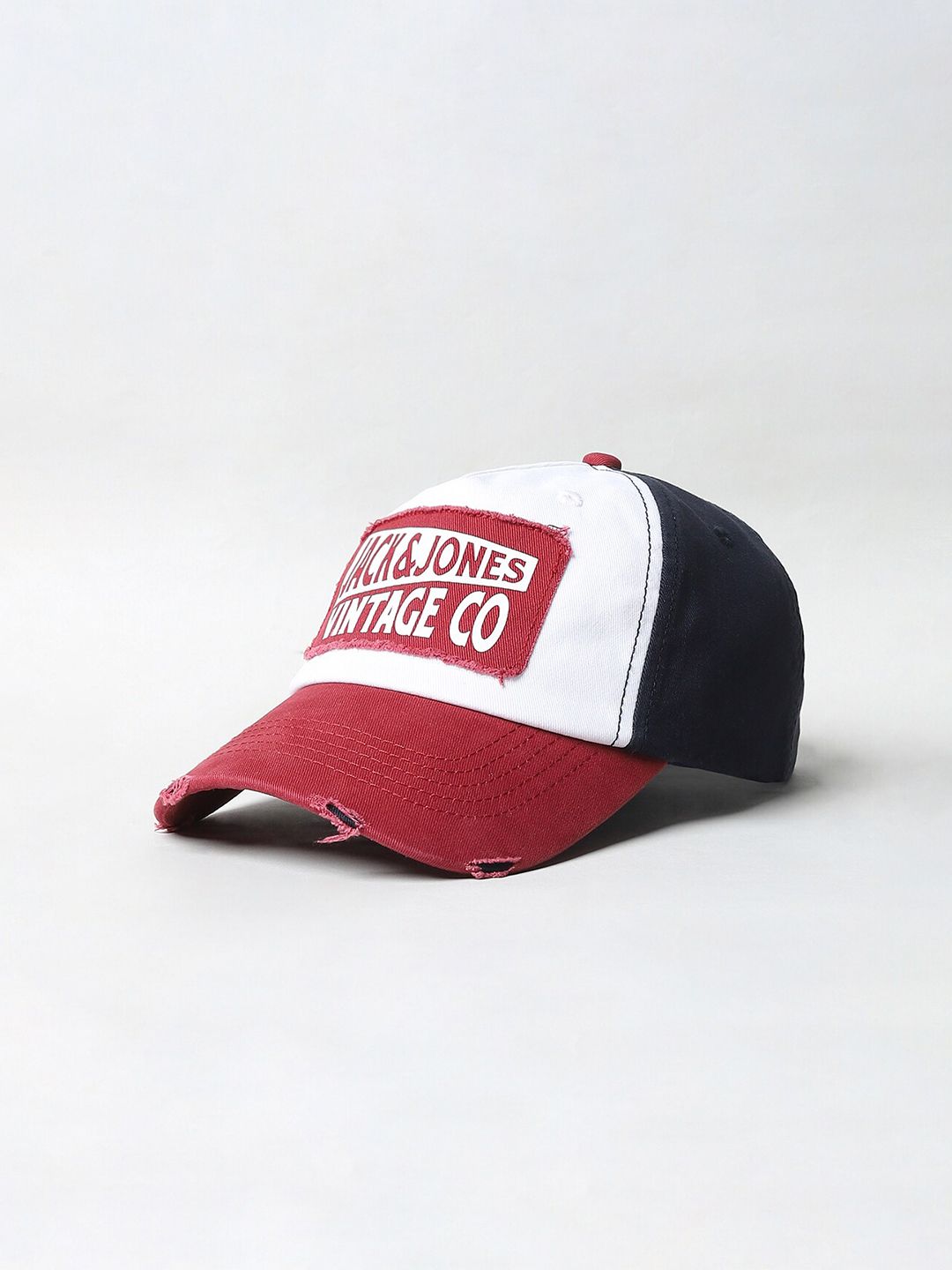 Jack & Jones Men Red & White Printed Baseball Cap