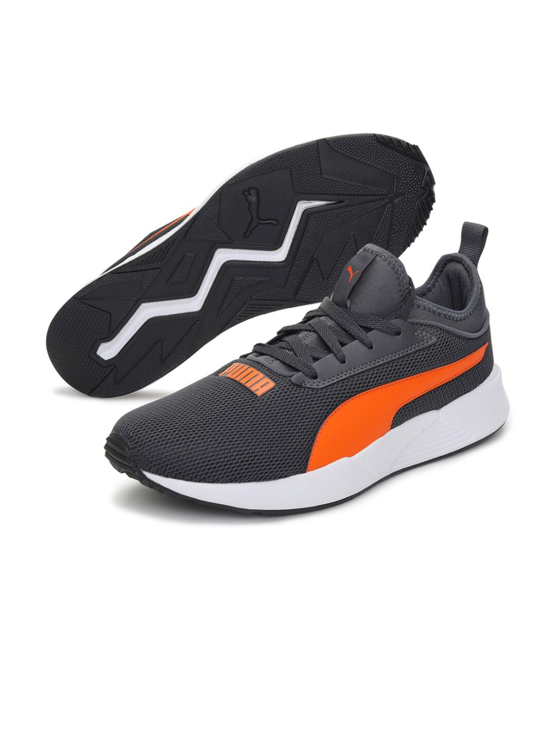 Buy Puma Men Grey & Orange Textile Lace-Up Sneakers - Casual Shoes