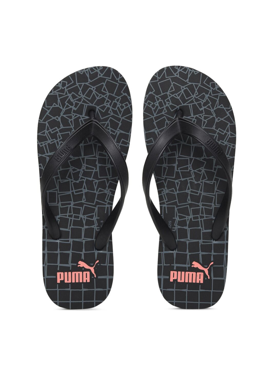 Puma Unisex Black & Grey Printed Thong Flip-Flops Price in India