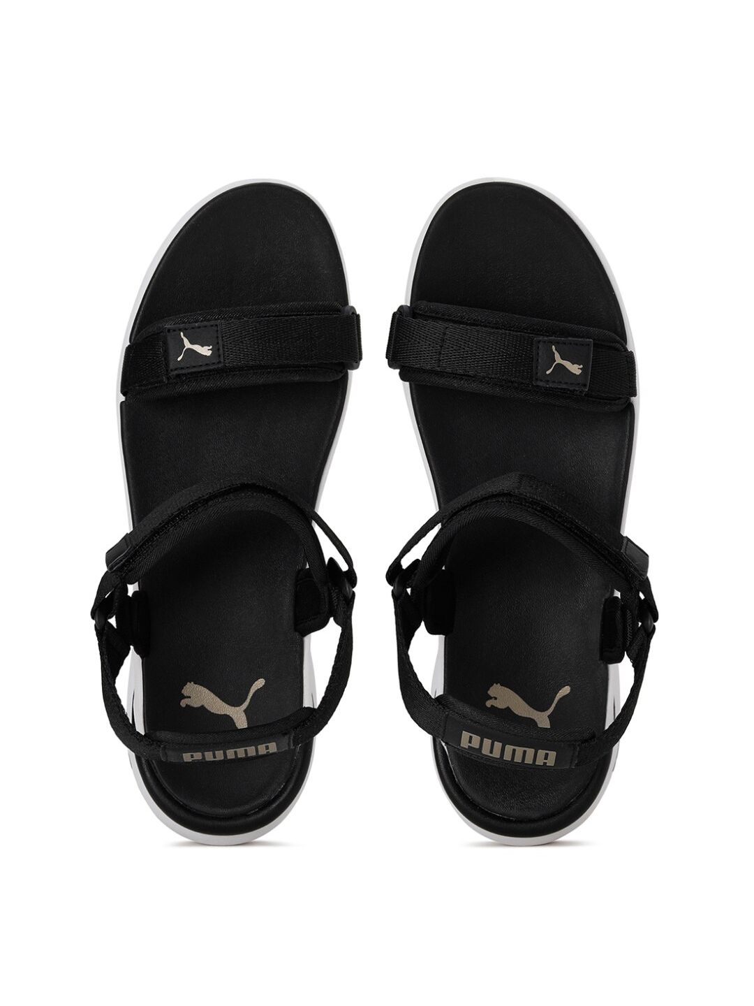 Puma Women Black & White Sports Sandals Price in India