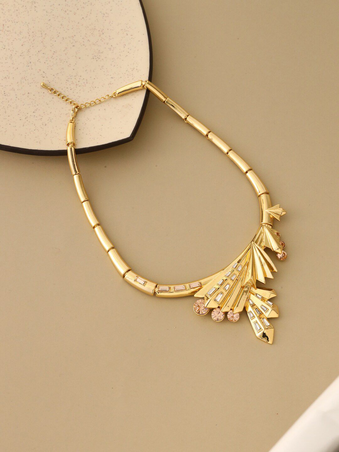 shaze Gold-Toned Brass Gold-Plated Necklace Price in India