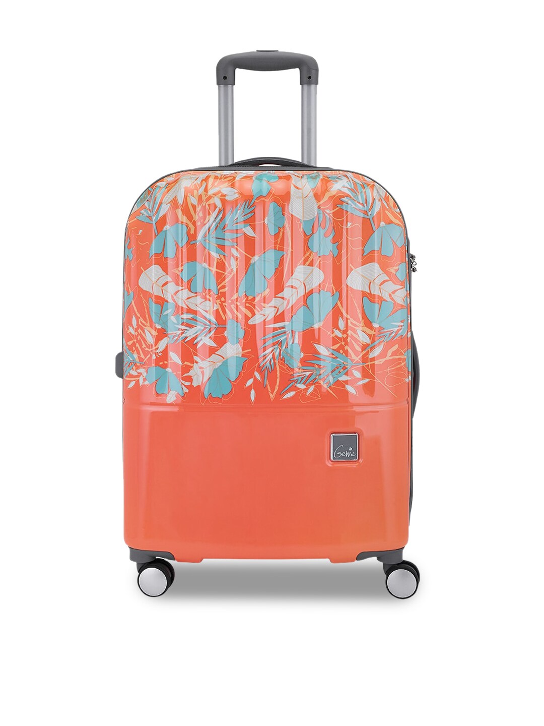 Genie Coral Printed Hard Sided Medium Trolley Suitcase Price in India