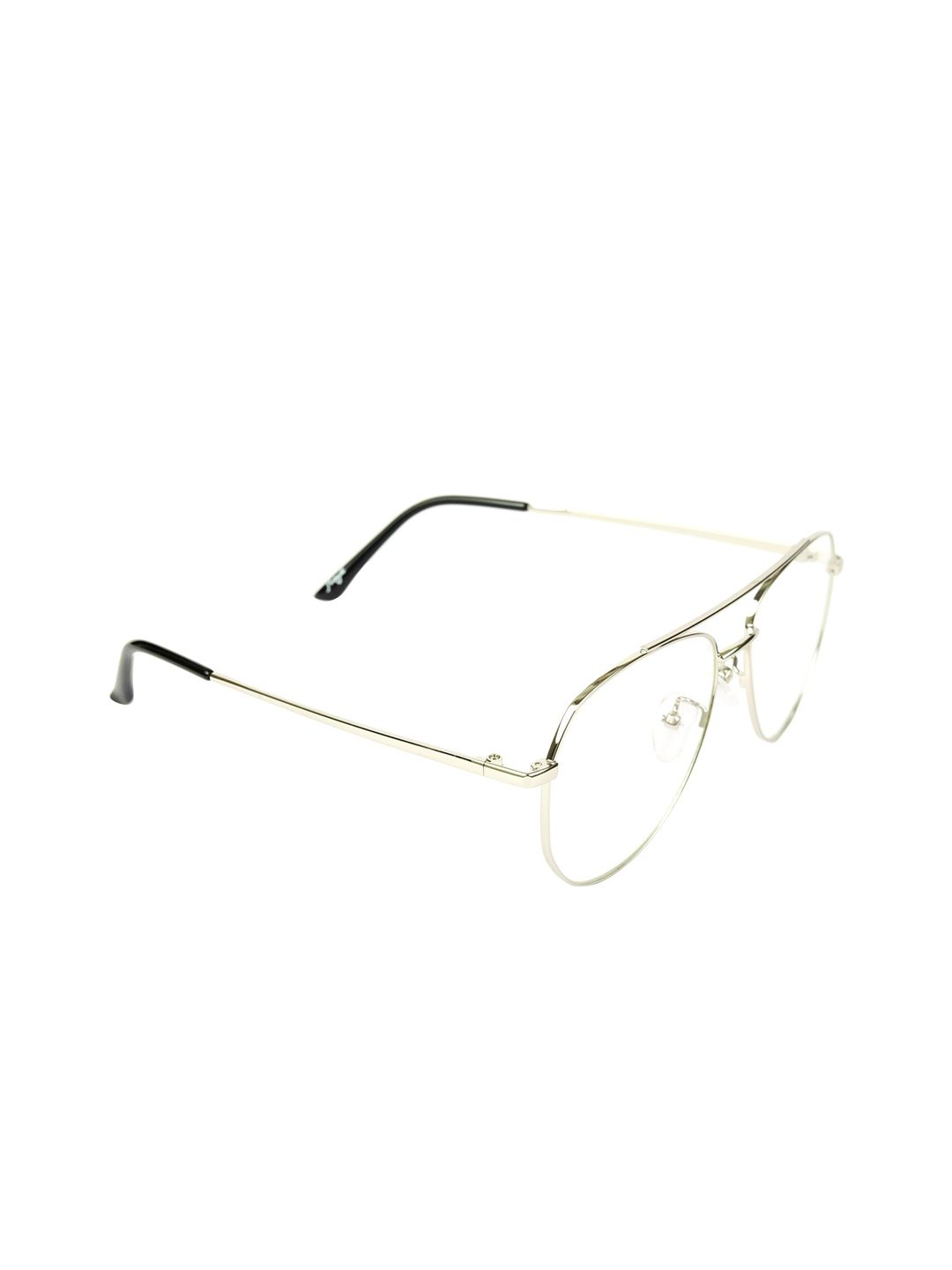 Floyd Silver-Toned & Transparent Full Rim Aviator Frames 3134_Sil_Trp-Silver Price in India