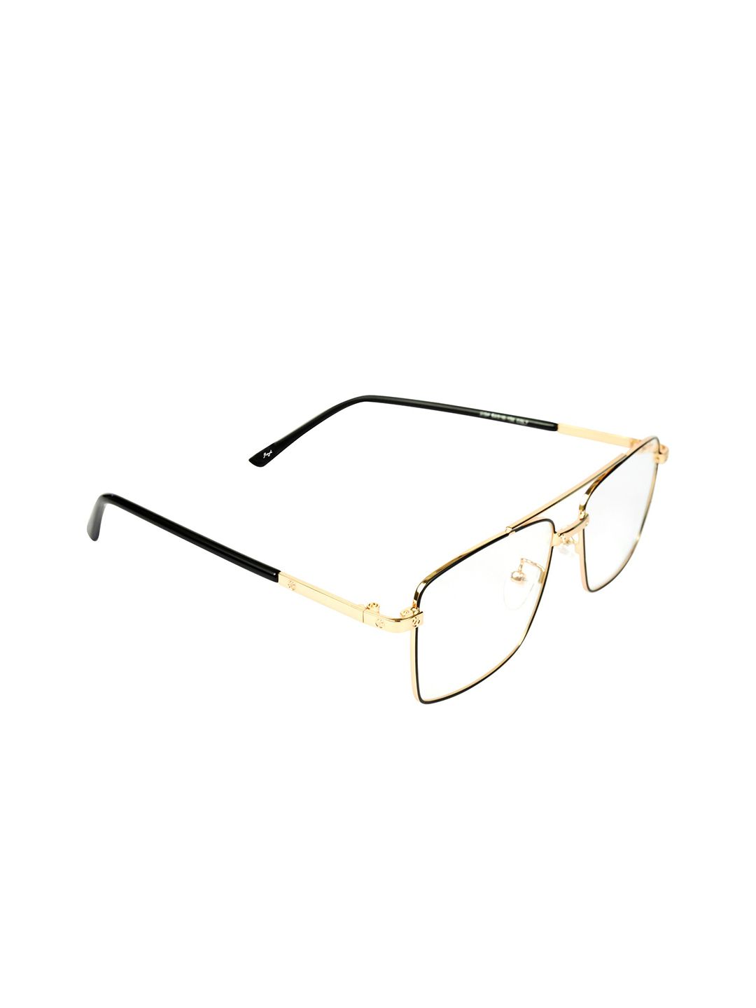 Floyd Unisex Clear Lens & Gold-Toned Rectangle Glasses with UV Protected Lens 3194 Price in India