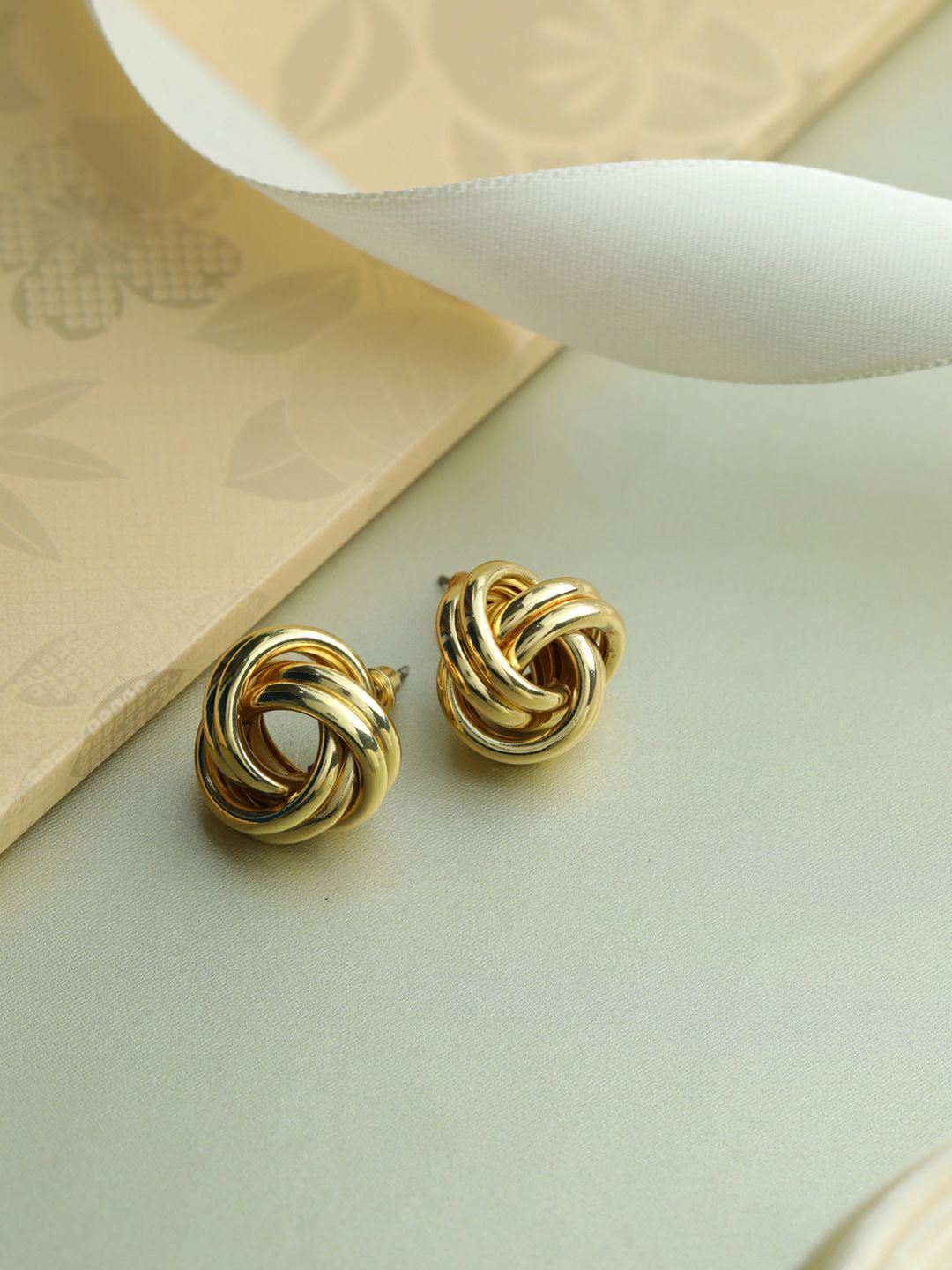 Priyaasi Gold-Plated Contemporary Studs Earrings Price in India