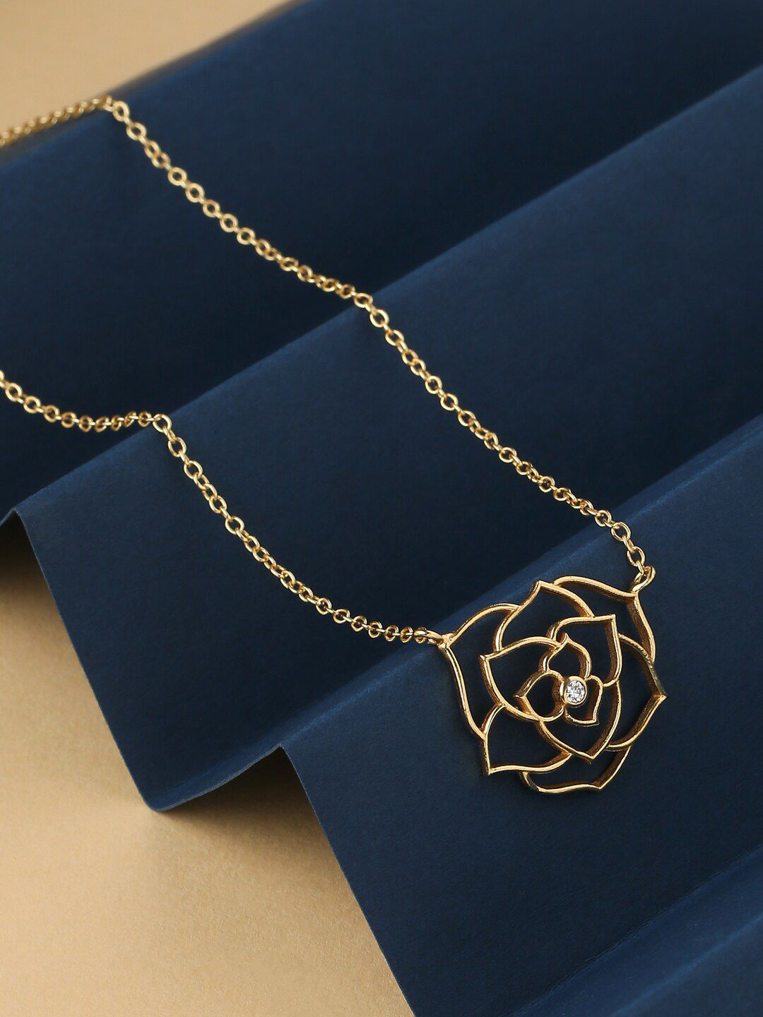 kashwini Gold-Plated & White Brass Flower Necklace Price in India