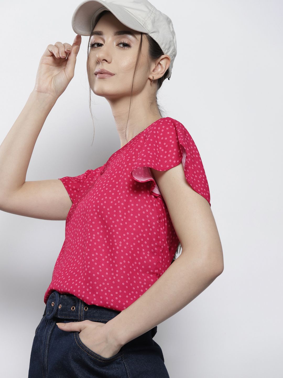 Nautica Women Pink Floral Print Top Price in India