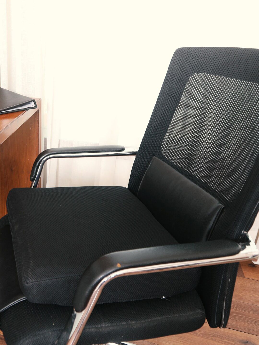 The White Willow Black Denim Square Cushion Seat Pad Price in India