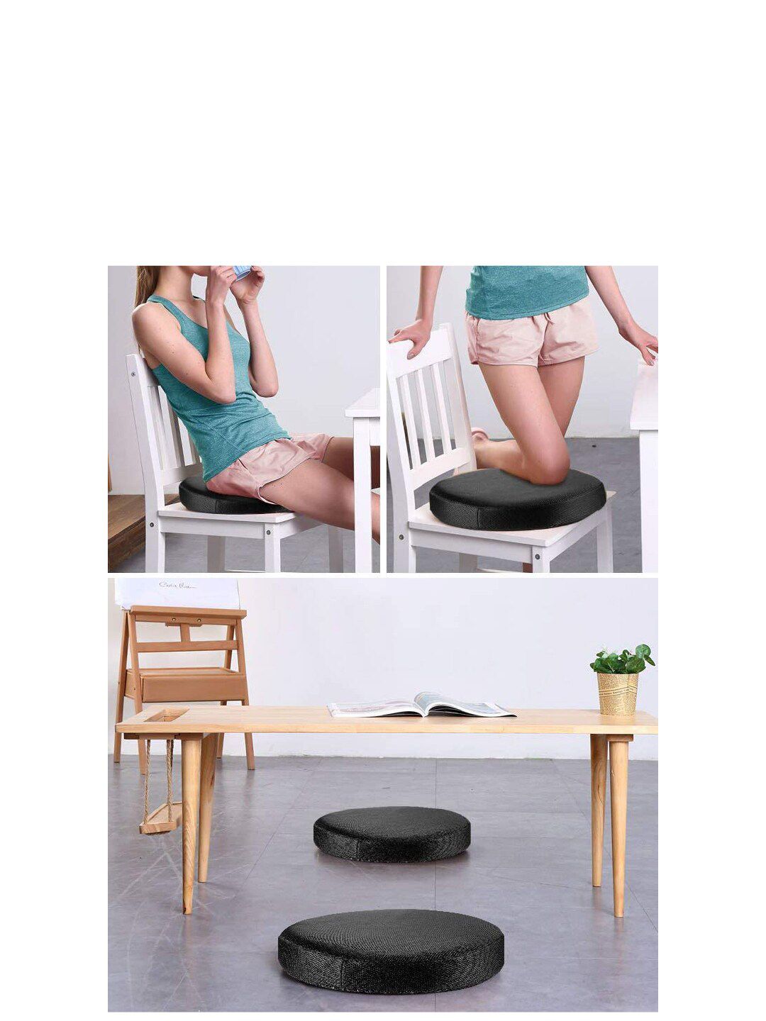 The White Willow Black Chair Round Seat Pad Price in India