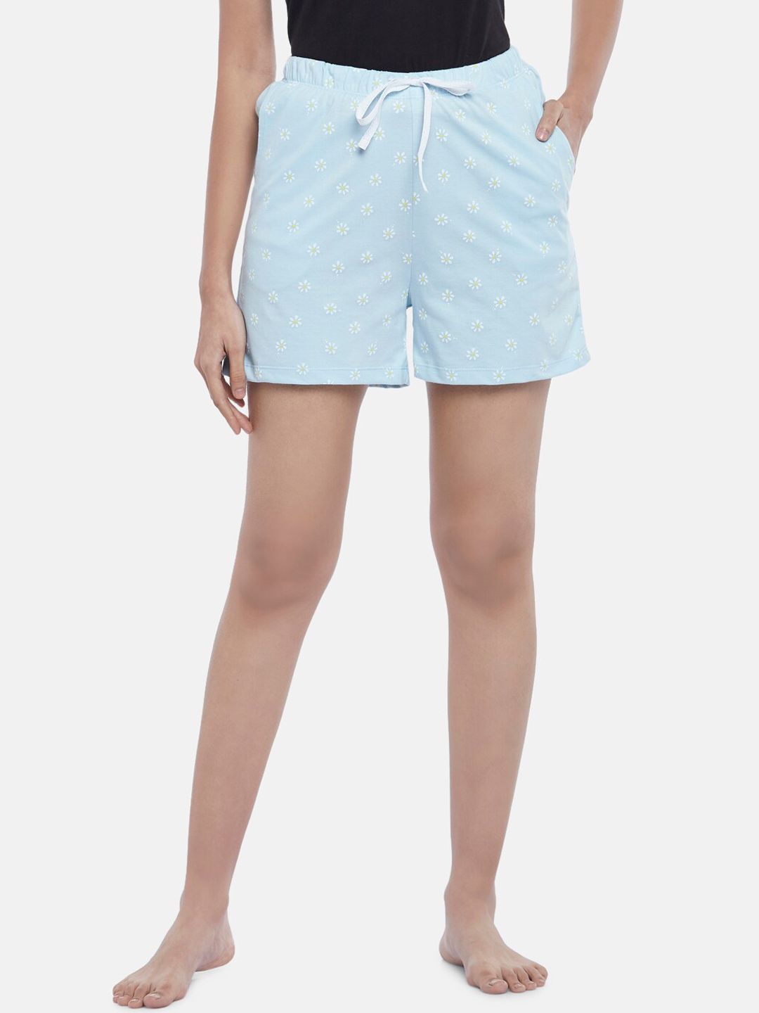 Dreamz by Pantaloons Women Blue Floral Lounge Shorts Price in India
