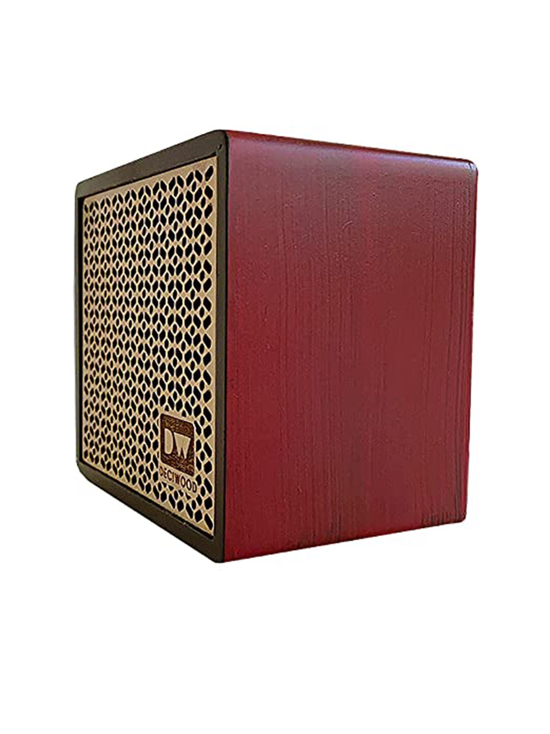 DECIWOOD Cherry-Red & Beige Textured Wooden Portable Bluetooth Speaker Price in India