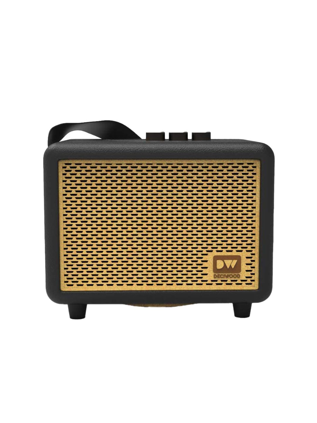 DECIWOOD Beige & Black Solid Wooden Portable Bluetooth Speaker Price in India