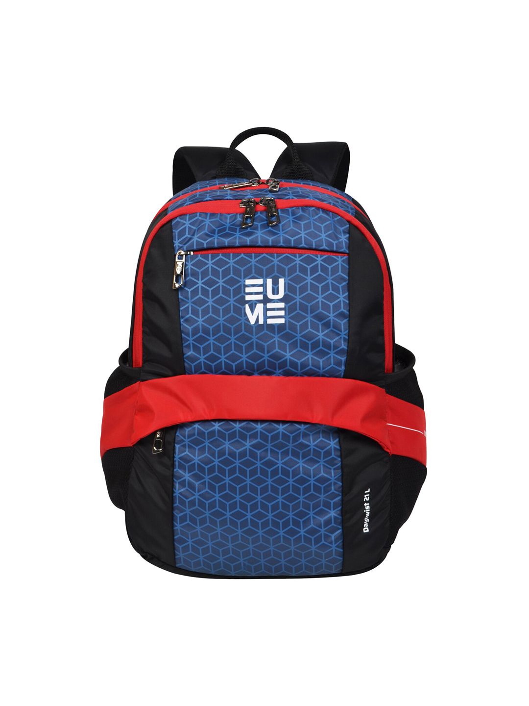 EUME Unisex Navy Blue & Red Backpack with Compression Straps Price in India