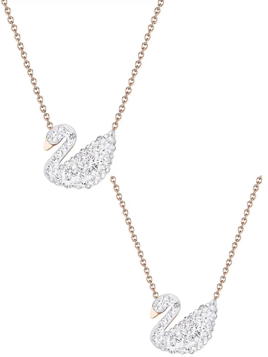 Vembley Set of 2 Gold-Plated Swan Pendant Necklaces Price in India