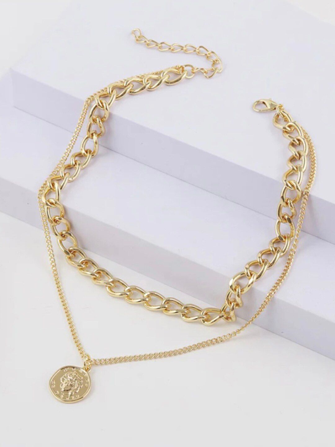 Vembley Combo of 2  Gold-Toned Gold-Plated Necklace Price in India
