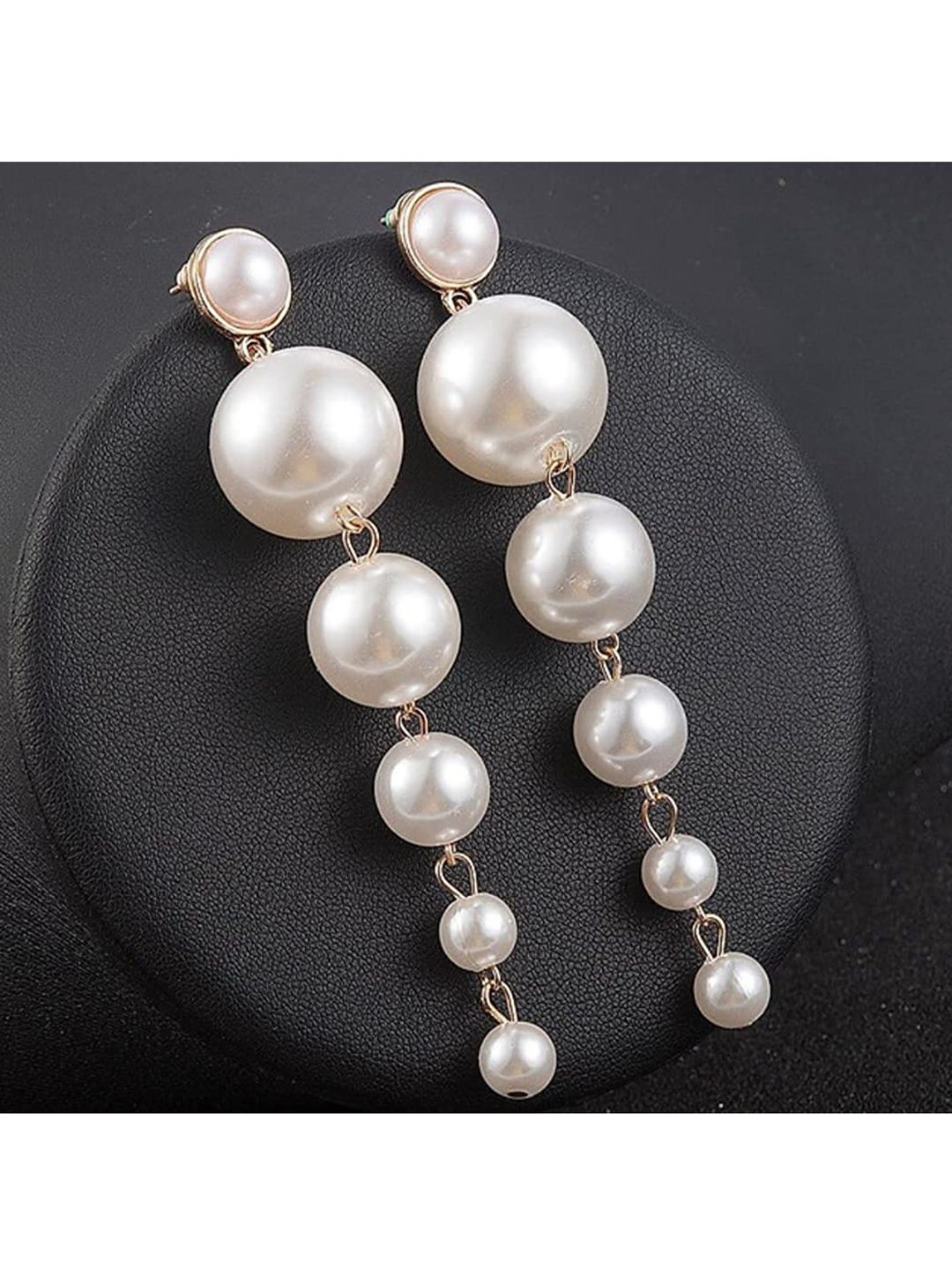 ANNA CREATIONS Women White Pearl Contemporary Drop Earrings Price in India