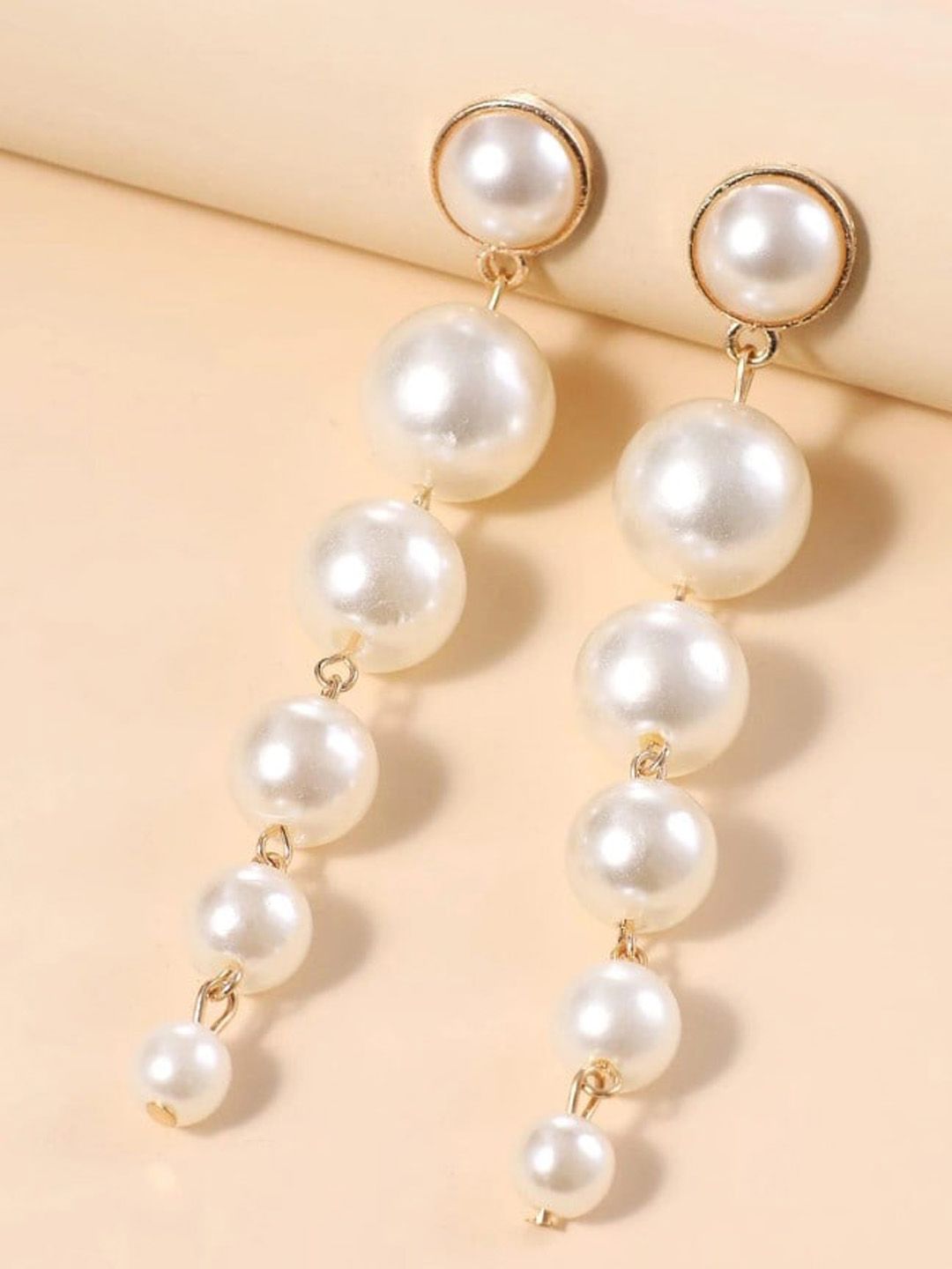 ANNA CREATIONS Women White Contemporary Drop Earrings Price in India