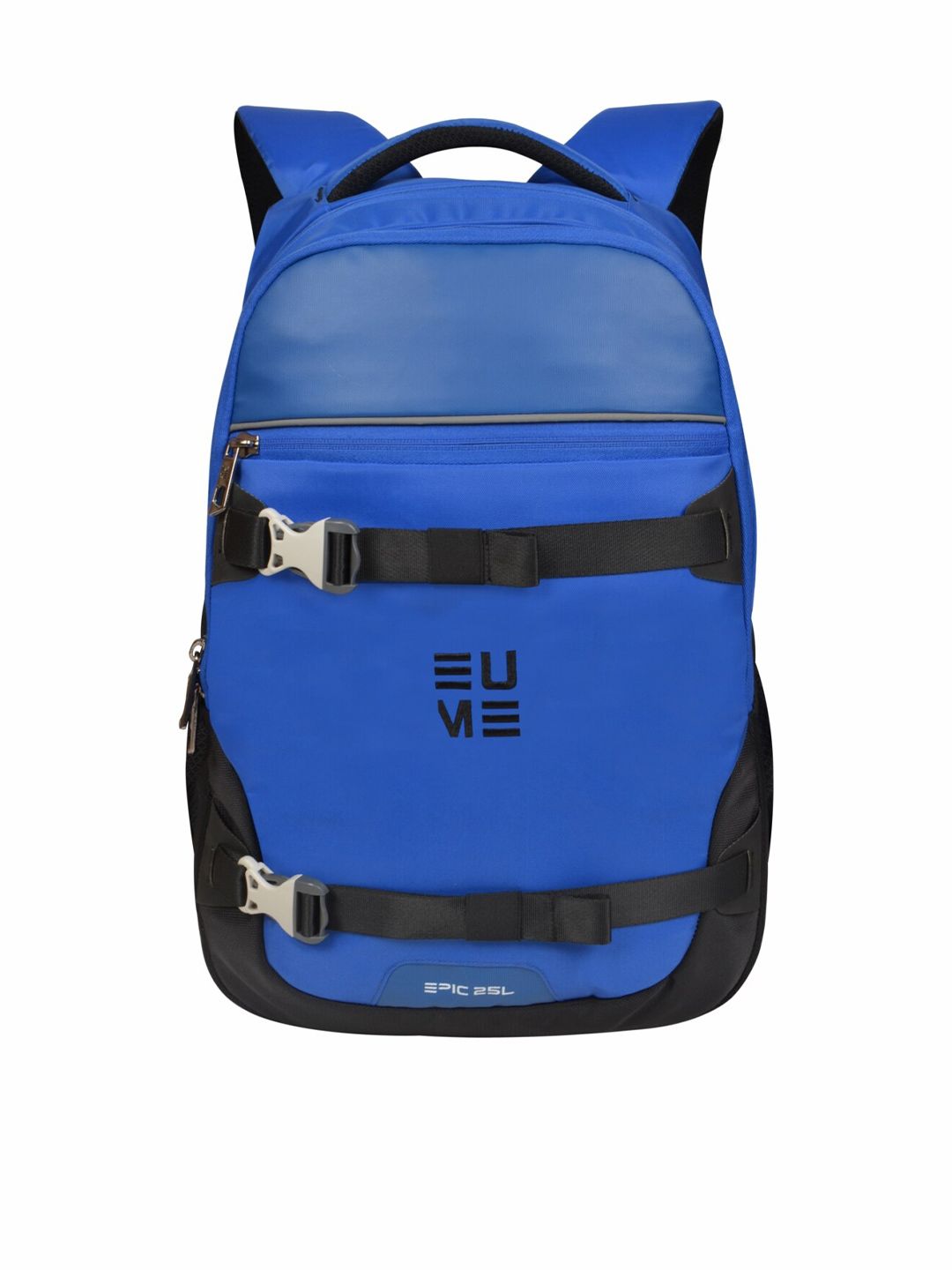 EUME Unisex Blue & Black Solid Backpack Price in India