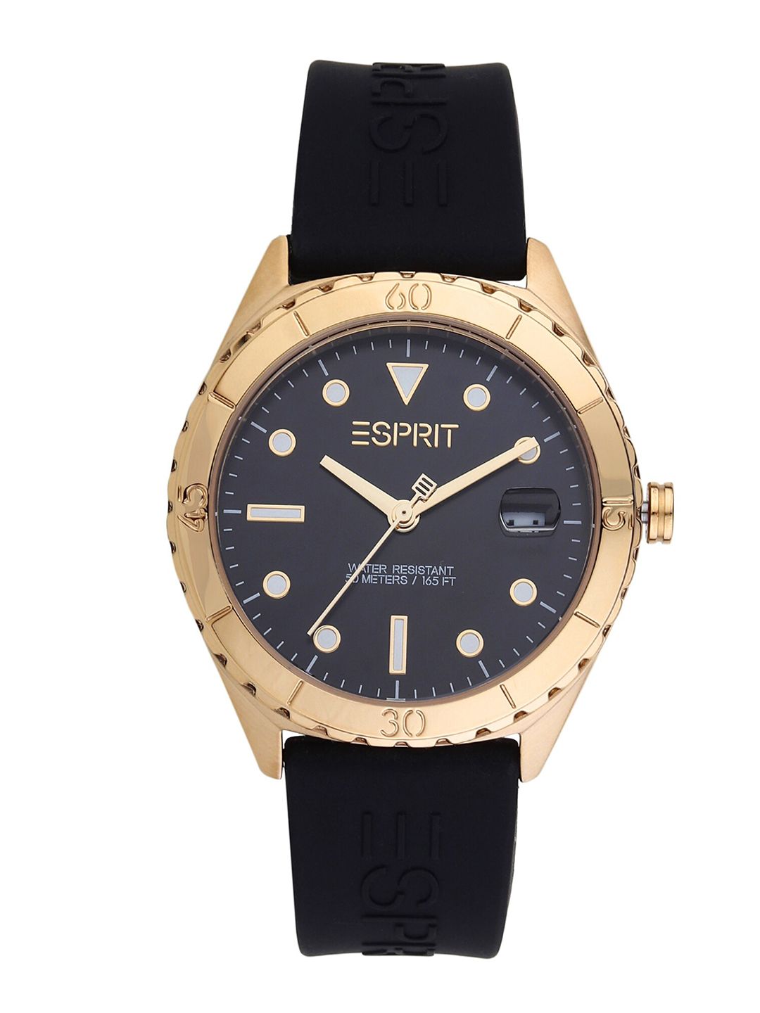 ESPRIT Women Black & Gold-Plated Stainless Steel Straps Analogue Watch ES1L293P0105 Price in India