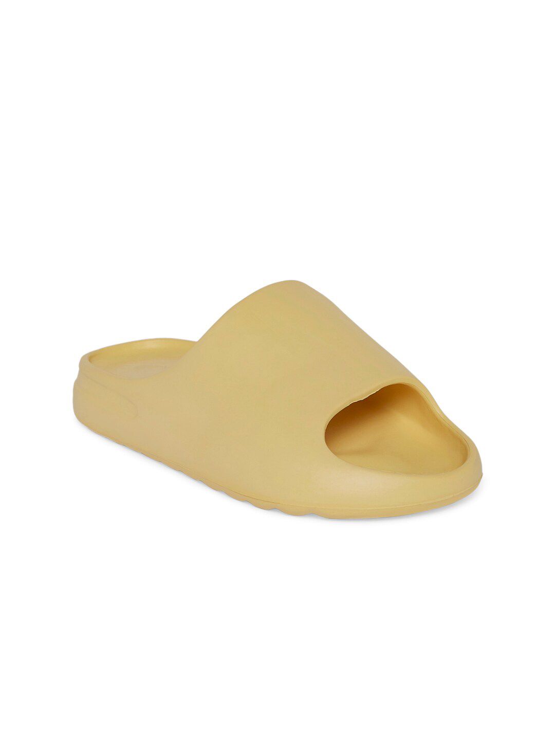 Forever Glam by Pantaloons Women Yellow Rubber Sliders Price in India
