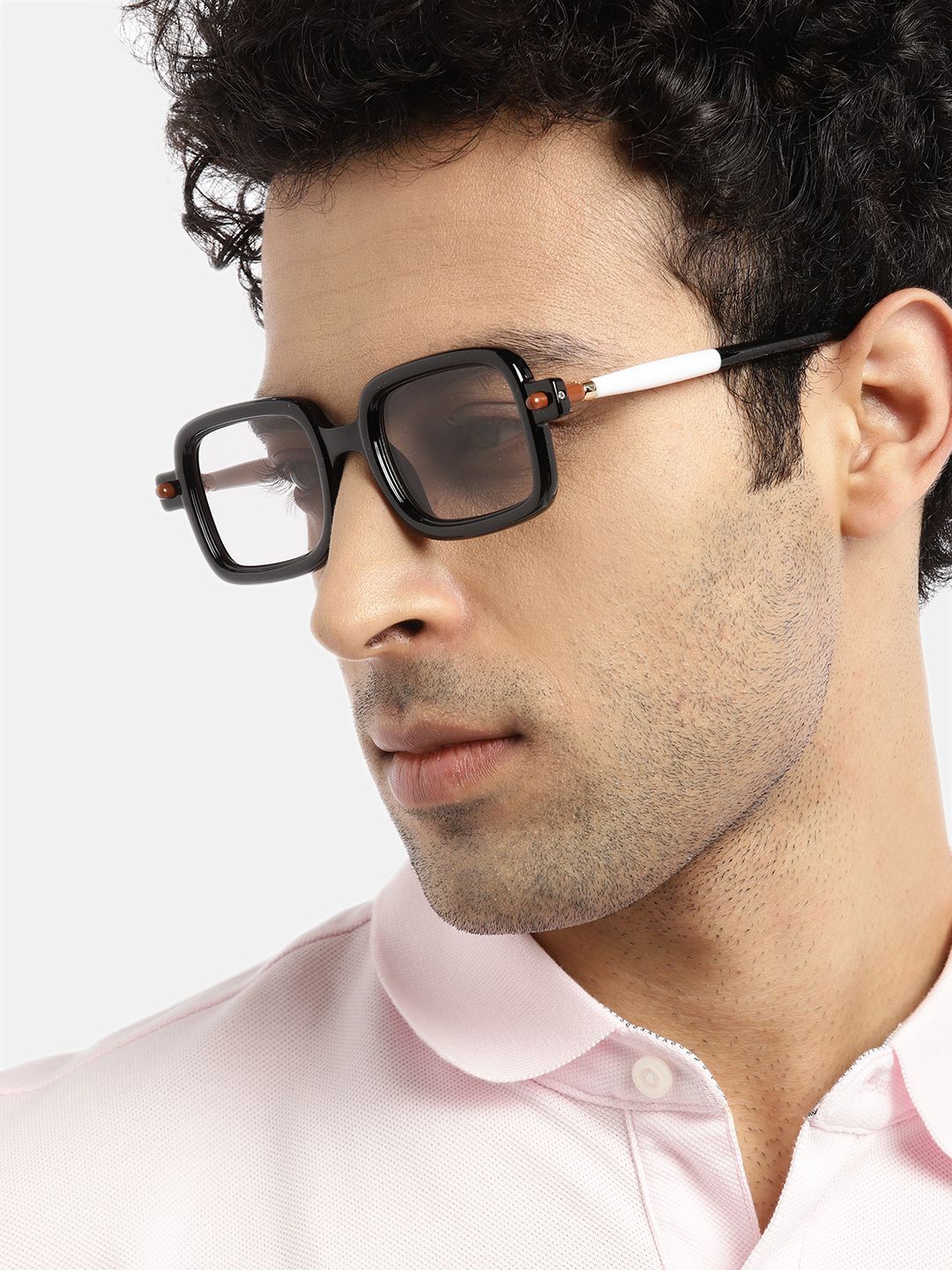 Voyage Unisex Clear Lens & Black Square Sunglasses with UV Protected Lens Price in India