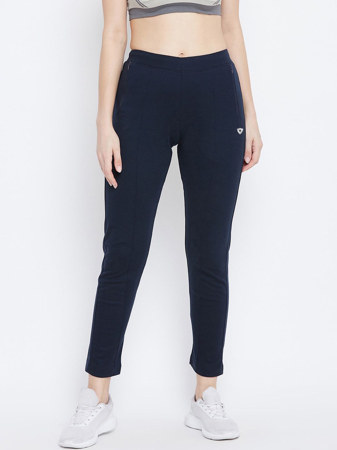 FRENCH FLEXIOUS Women Navy Blue Solid Track Pant Price in India