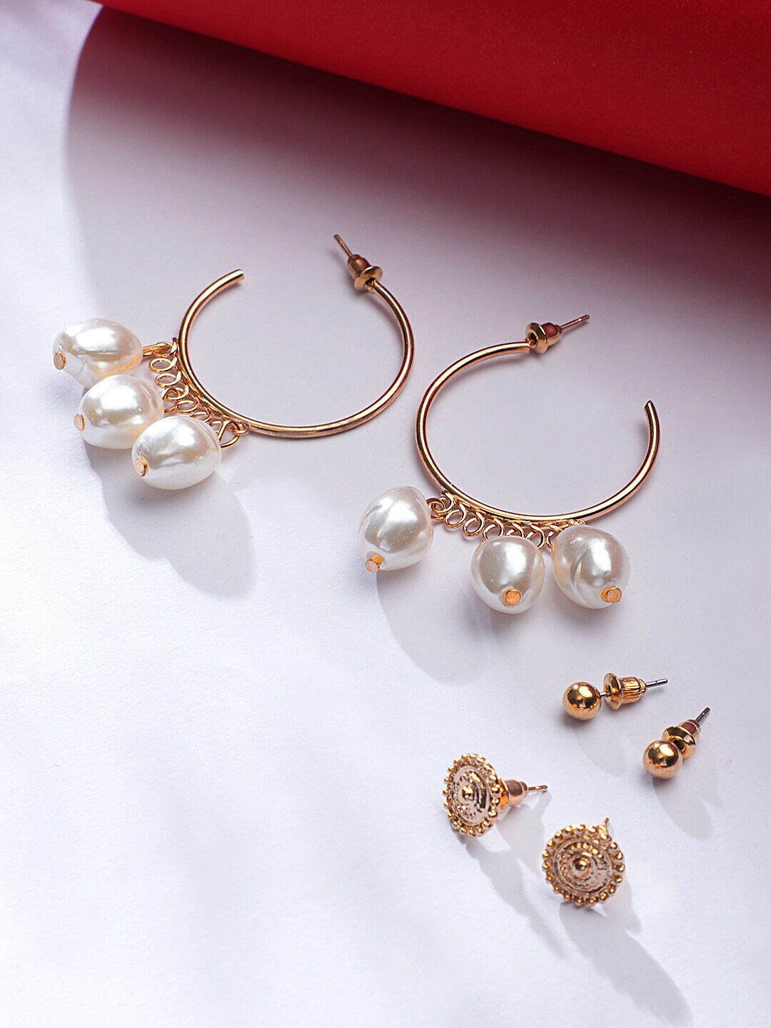 KACY Gold-Toned Contemporary Drop Earrings Price in India