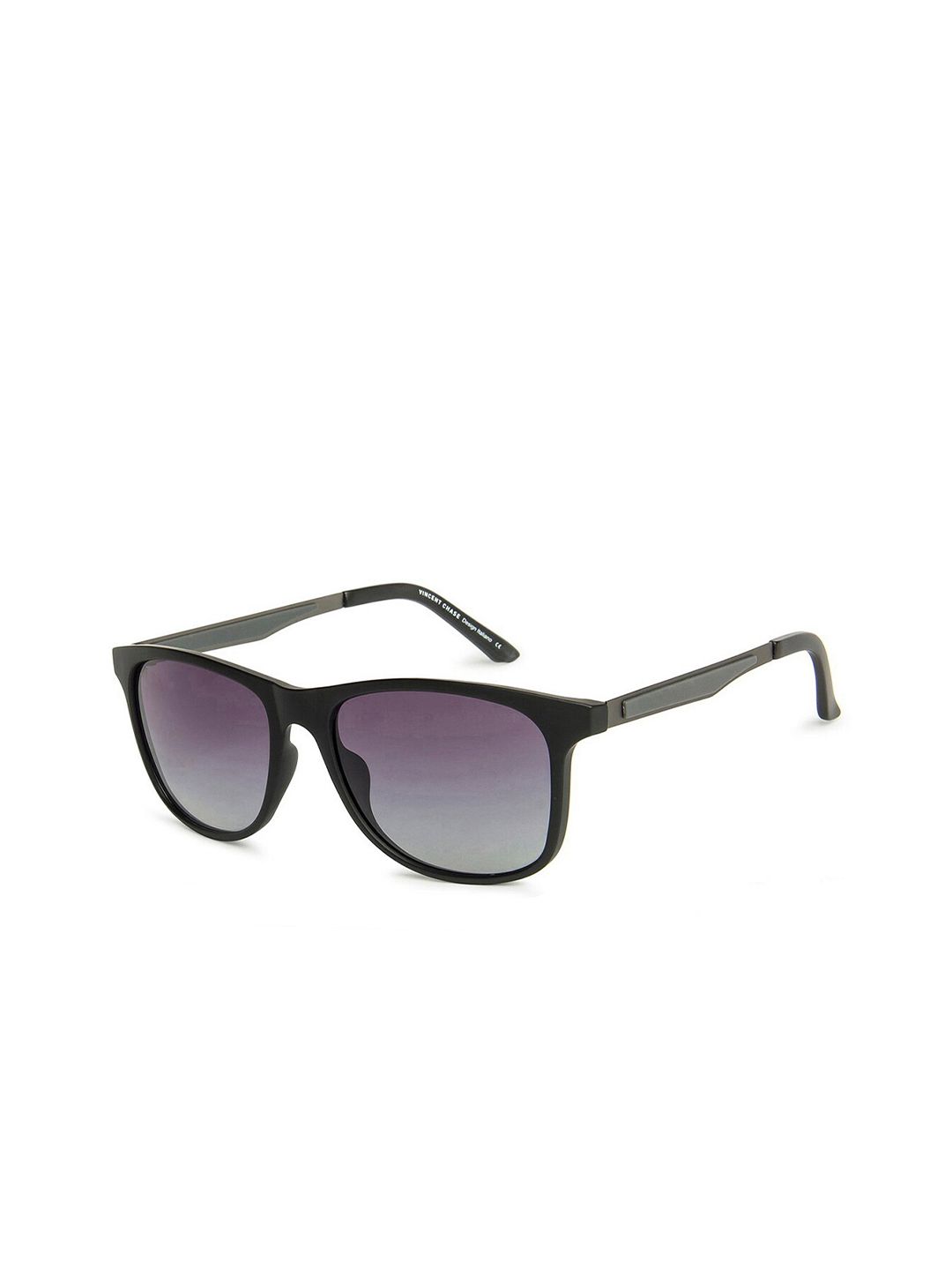 Vincent Chase by Lenskart Unisex Blue Lens & Black Wayfarer Sunglasses with Polarised and UV Protected Lens