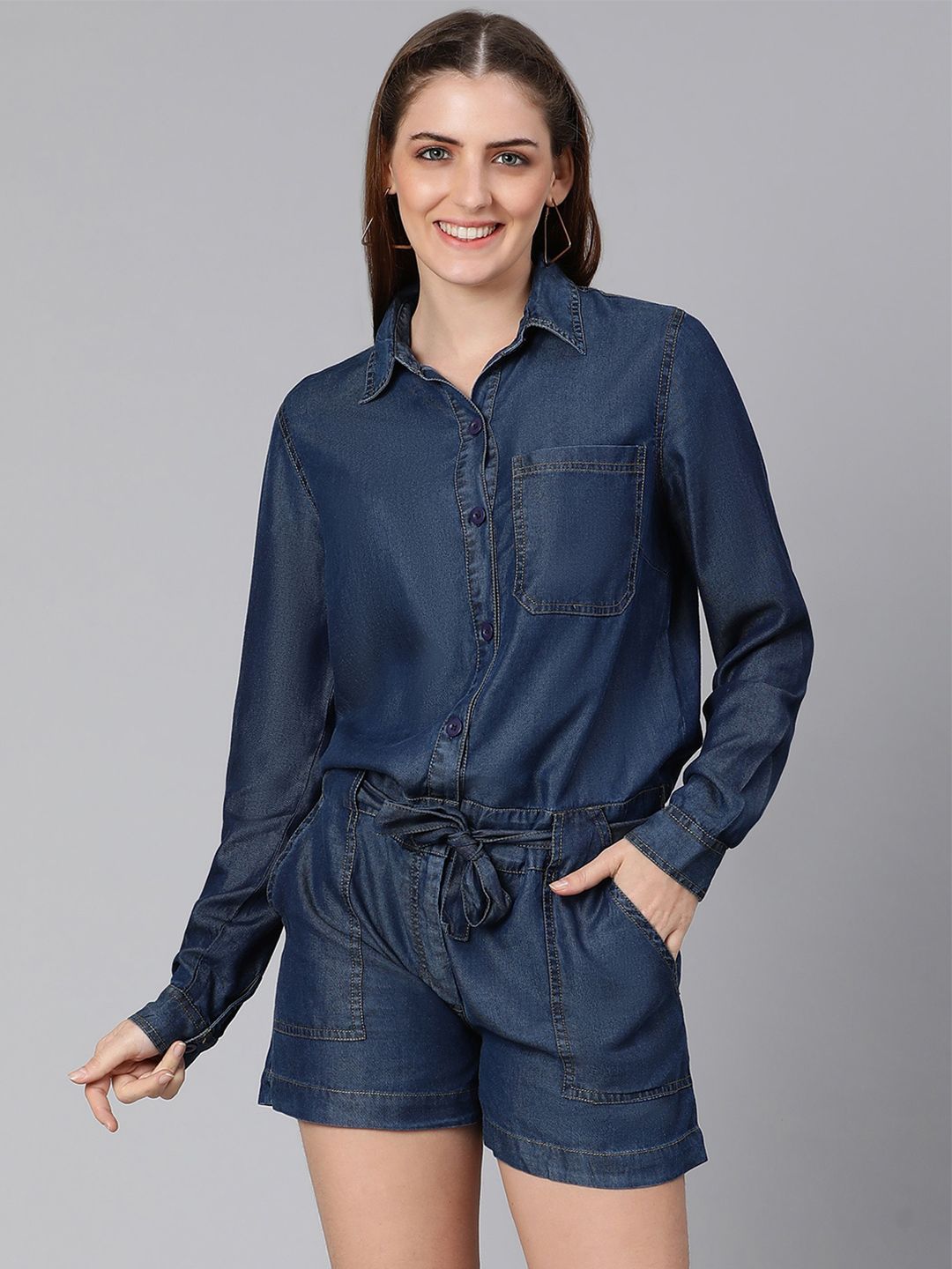 Oxolloxo Women Blue Jumpsuit Price in India