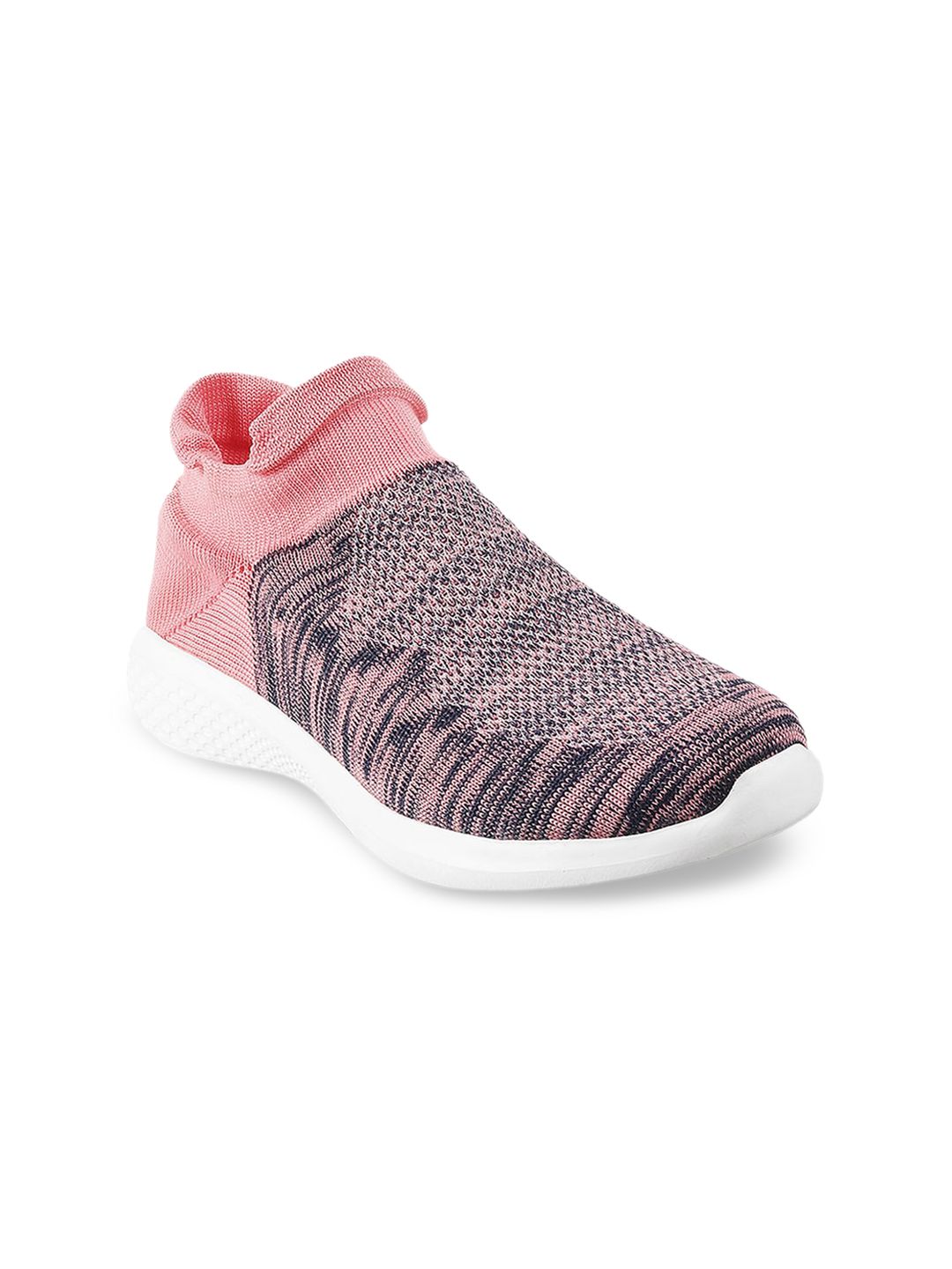 Mochi Women Pink Woven Design Slip-On Sneakers Price in India