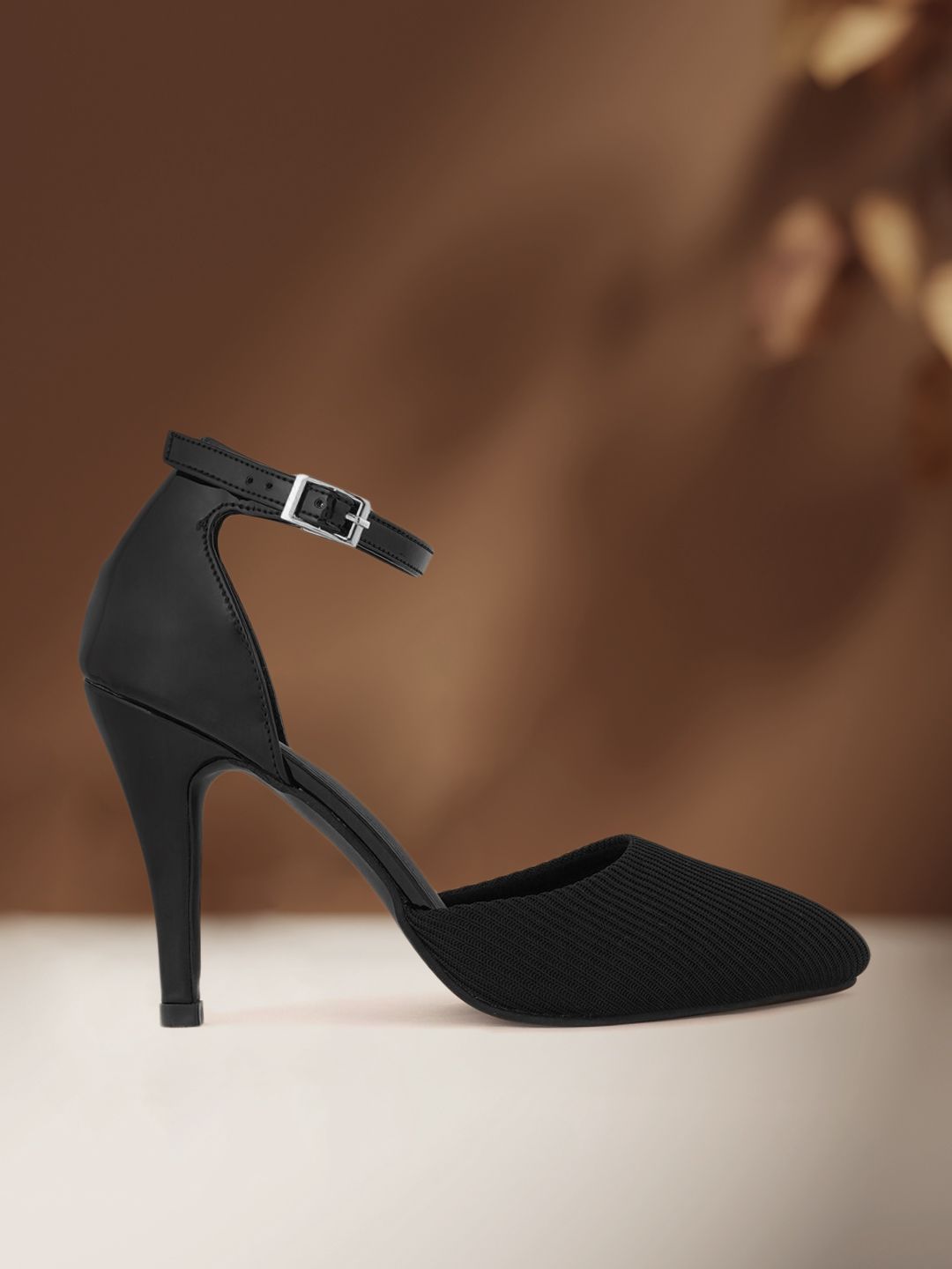 Rubeezz Black Solid Party Pumps Price in India