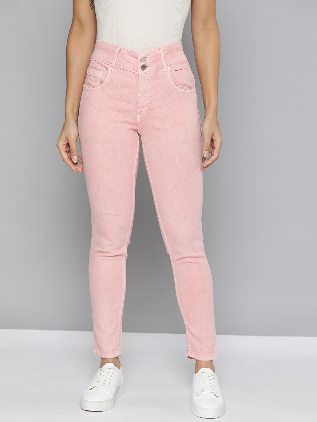 Harvard Women Pink Skinny Fit Stretchable Jeans Price in India