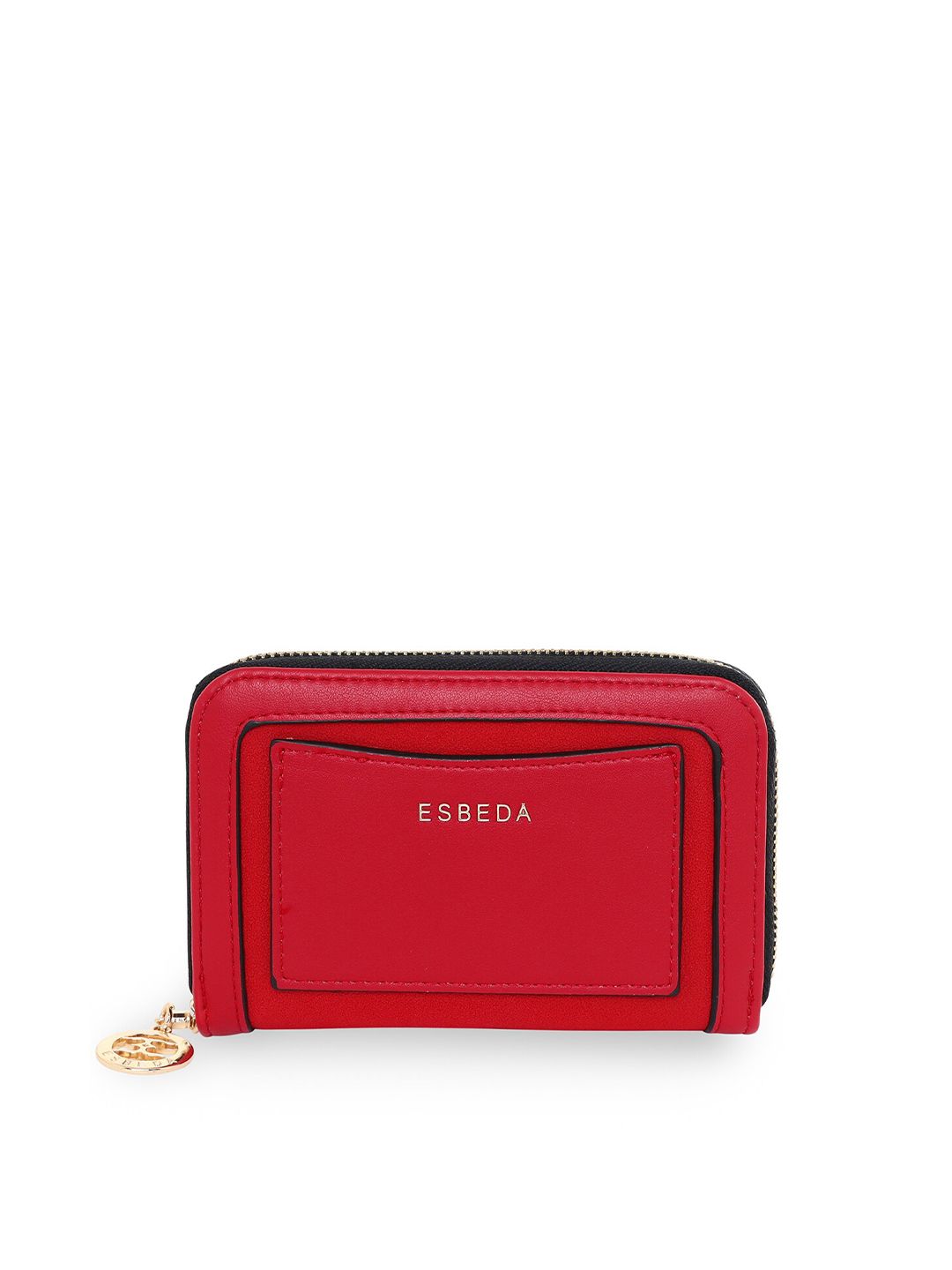 ESBEDA Women Red Suede Zip Around Wallet Price in India