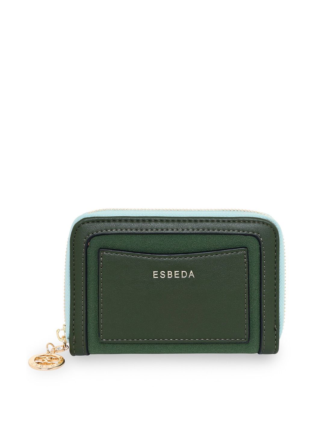 ESBEDA Women Green & Blue Suede Zip Around Wallet Price in India