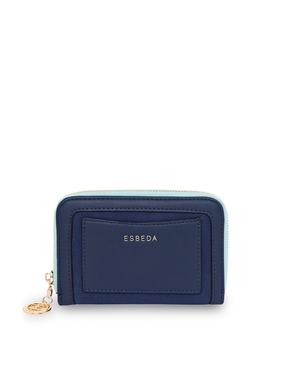 ESBEDA Women Blue Suede Zip Around Wallet Price in India