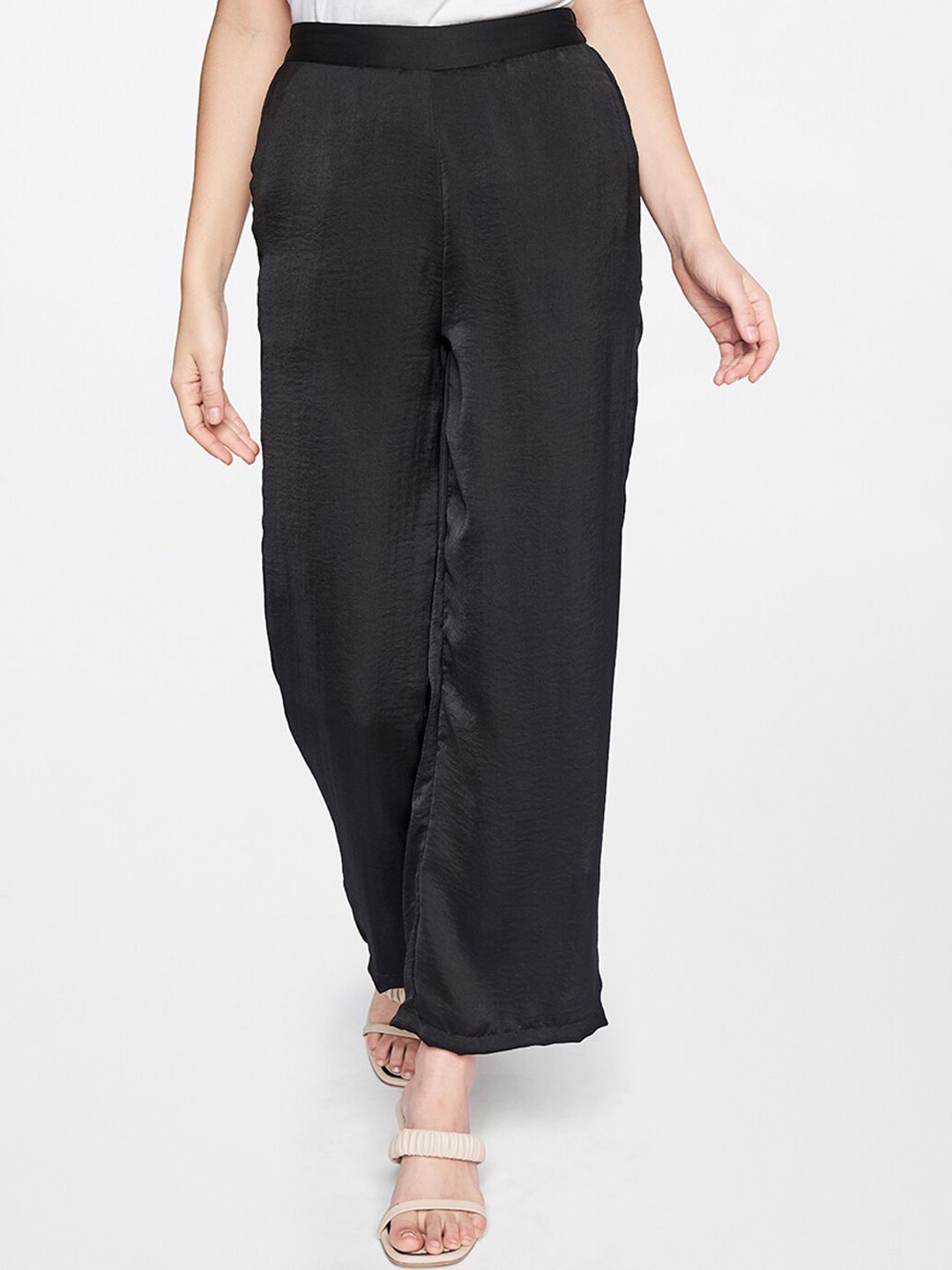 AND Women Black Trousers Price in India