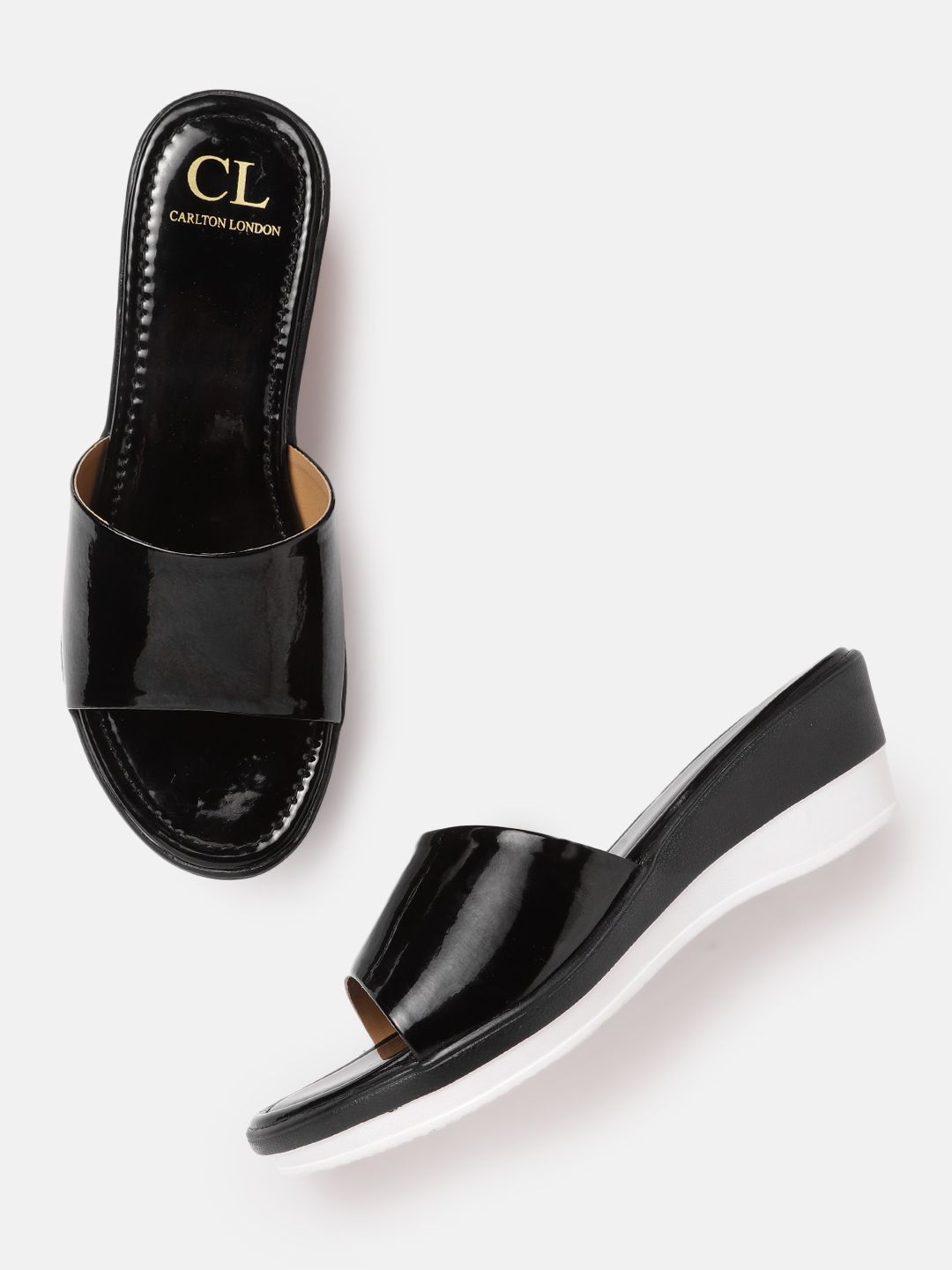 Carlton London Women Black Solid Wedge Heels Price in India