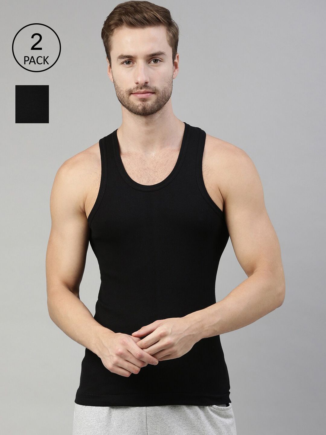 Dixcy Scott Originals Victor Durby Men Pack of 2 Combed Cotton No Peep Neckline Vest