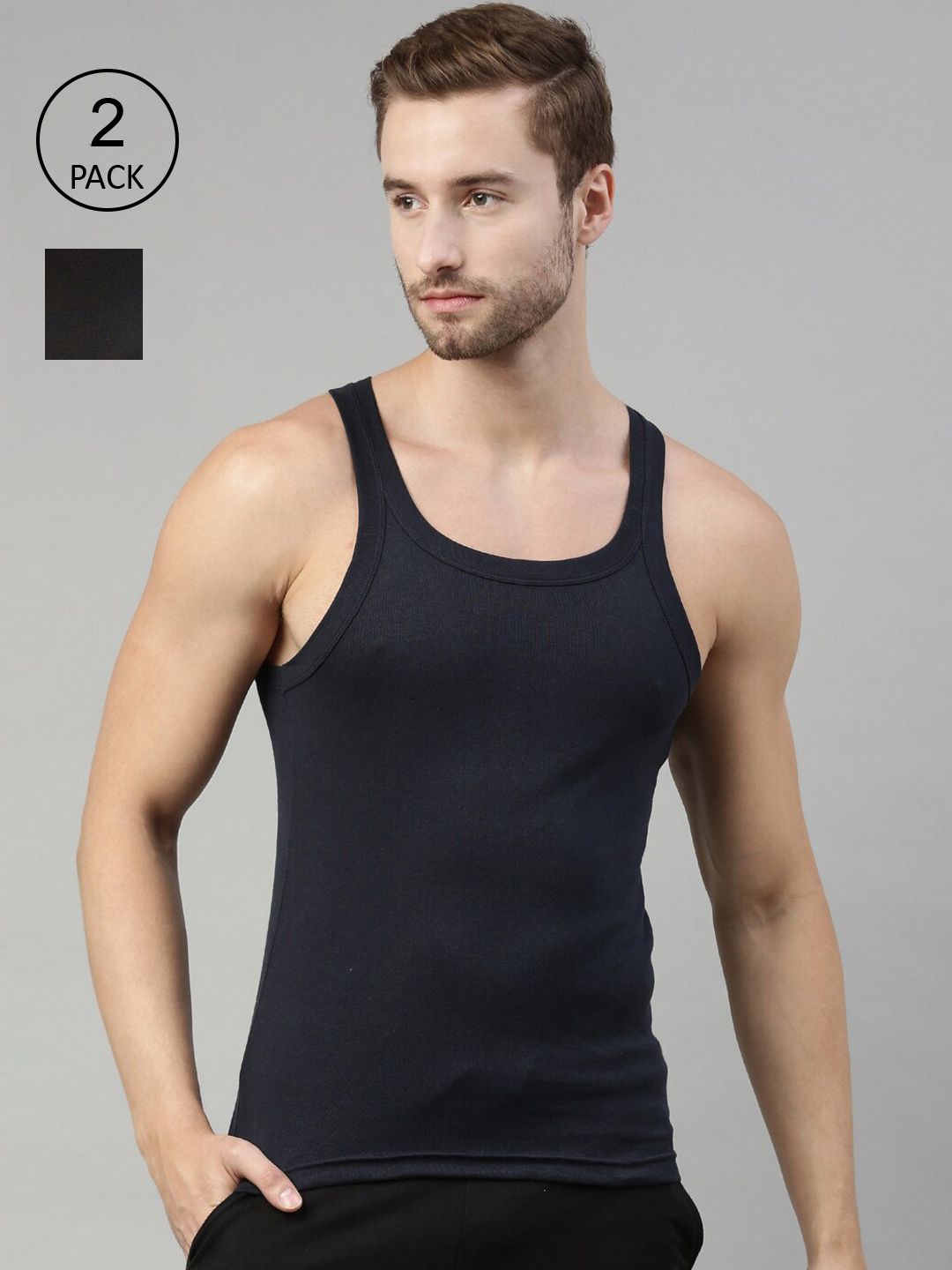 Buy DIXCY SCOTT Men Pack of 2 Combed Cotton Racerback Gym Vest